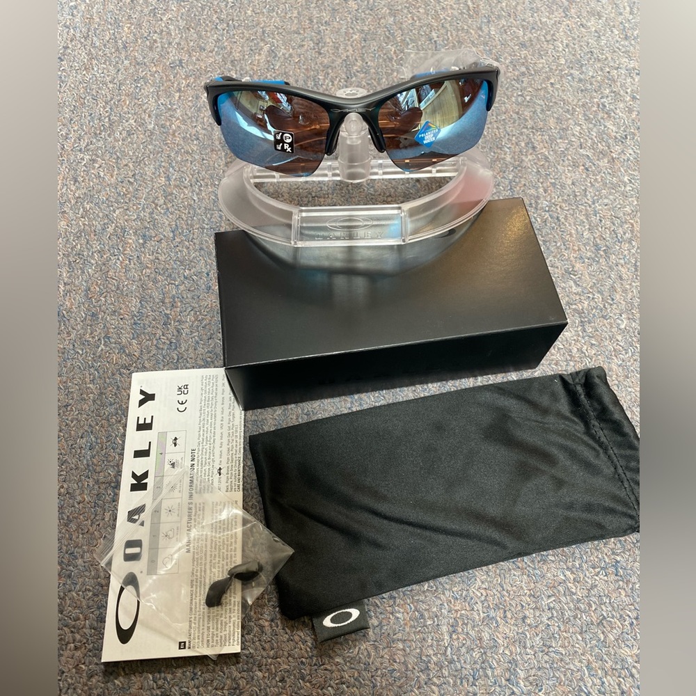 Oakley Sunglasses Half Jacket 2.0 XL Matt Black Lens PRIZM Deep Water Pola. New